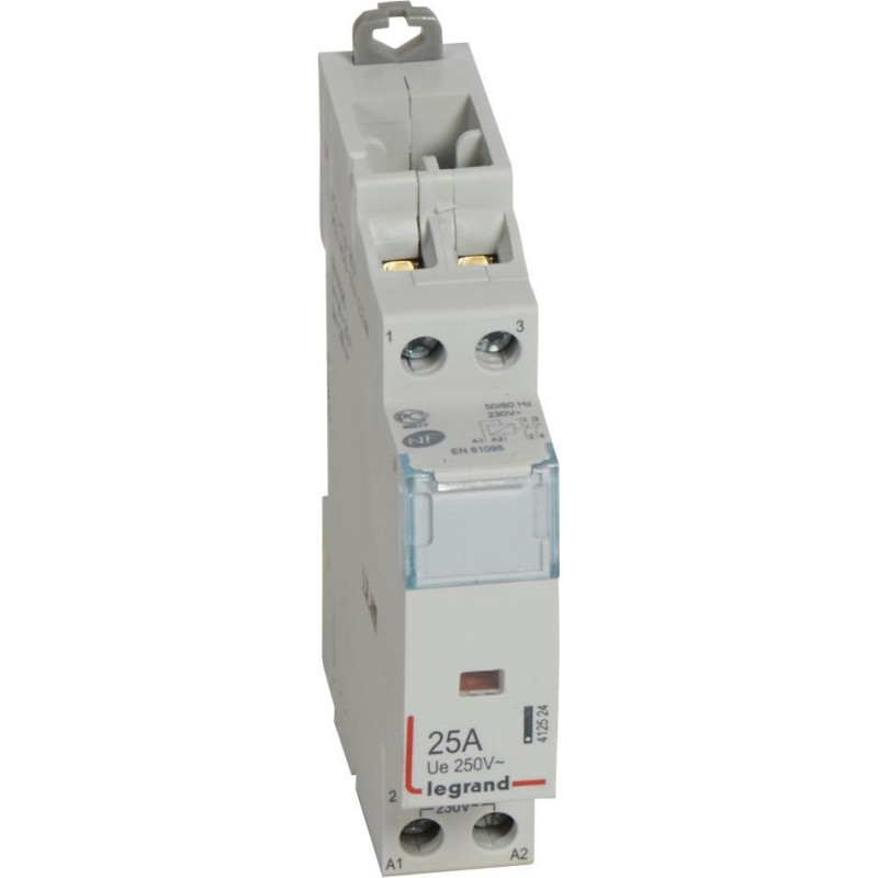 Kontakors CX3 bez priekšējā roktura - 2 poli - 25 A - 250 V~ - 2 NC kontakti - spoles spriegums 230 V~ - 1 modulis