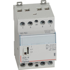 Klusais kontakors CX3 ar priekšējo rokturi - 4 poli - 40 A - 400 V~ - 4 NO kontakti - spoles spriegums 230 V~ - 3 moduļi