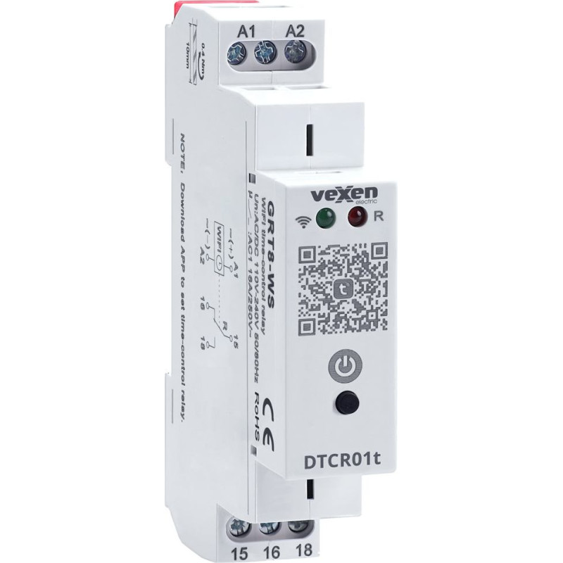 DTCR01t Daudzfunkcionāls WiFi TUYA laika relejs 1CO 16A ACDC 110-230V