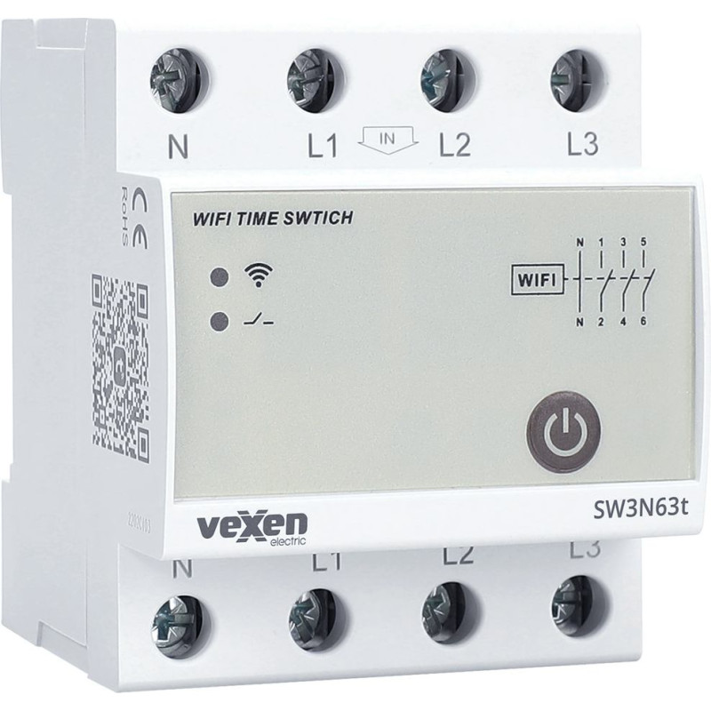 SW3N63t Modulārais viedslēdzis ar WiFi TUYA 3NO 63A AC230V