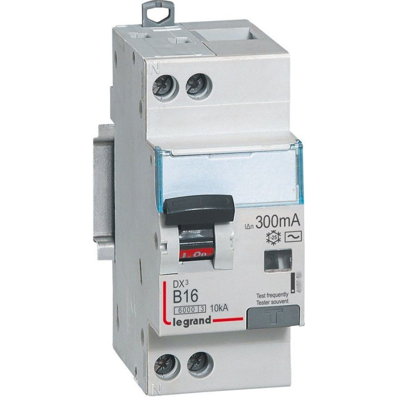 Kombinēts noplūdes automātslēdzis DX3 - 1P+N - B16 - 10kA - 300mA - AC tips