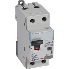 Kombinēts noplūdes automātslēdzis DX3 - 1P+N - C25 - 6kA - 30mA - F tips