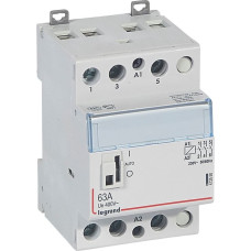 Kontakors CX3 ar priekšējo rokturi - 3 poli - 63 A - 400 V~ - 3 NO kontakti - spoles spriegums 230 V~ - 3 moduļi