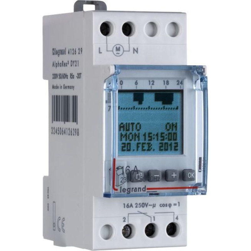 Digitālais laika slēdzis - 1 kanāls - gada programma