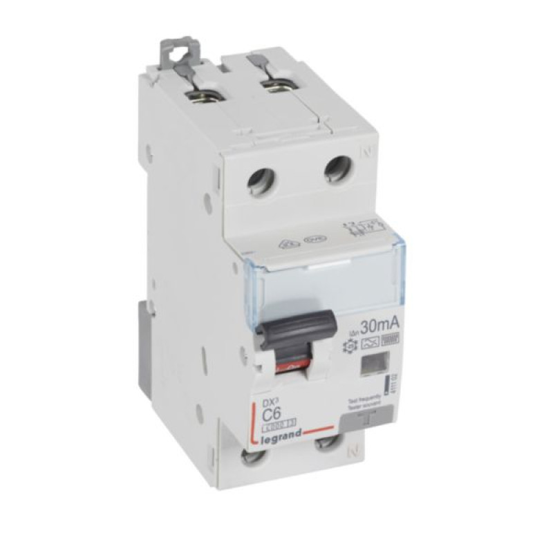 Kombinēts noplūdes automātslēdzis DX3 - 1P+N - C6 - 6kA - 30mA - F tips